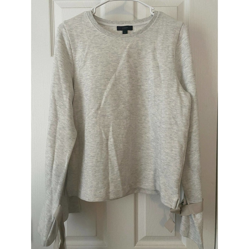 J.Crew Small Tie Bell Sleeves Gray Sweatshirt